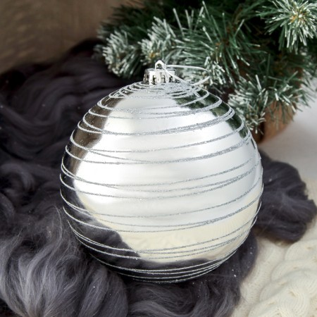 Ball plastic d-15 cm "Orbit" silver