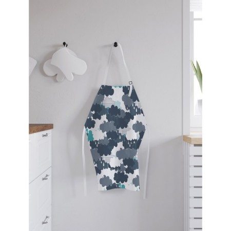 Apron kitchen with a “cloud khaki” photo print, adjustable, size OS-1