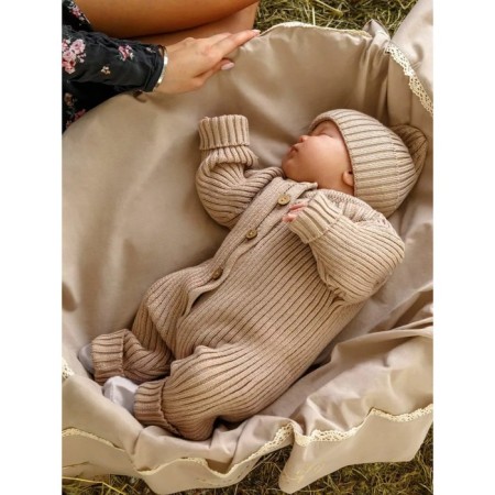 Knitted Knot Killed with Pure Love Tot hat, height 74 cm, beige color-4