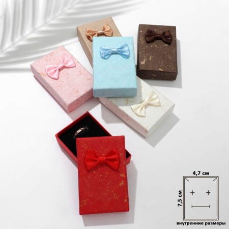 Gift box for earrings/ring "Bow", 5 × 8 × 2.5, color mix