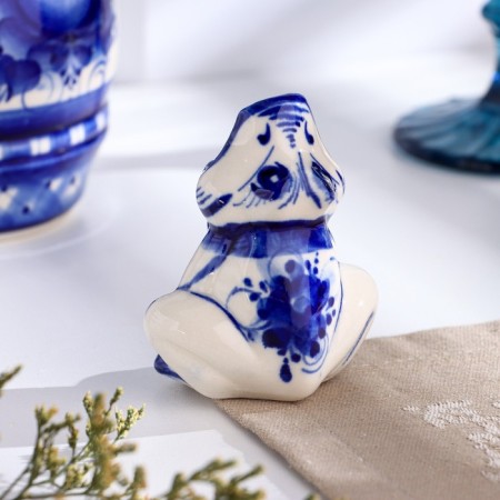 Frog, gzhel, porcelain, h = 7.5cm toothpicks-3