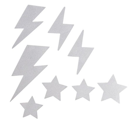 Lightning raincoat with reflective stickers, height 120-160 cm-7