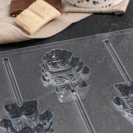 Form for chocolate and sweets "Robot on a stick", the color is transparent-4