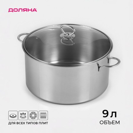 Stainless steel pan "GREAT", 9 l, induction