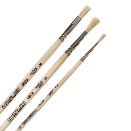 Koz's Casses 3 pieces, calligrata No. 1 (round No. 2, 4; flat No. 6), wooden handle, package-3