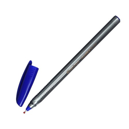 Ballic pen 1.0 mm, Triangle Silver, blue ink, three -sided-11