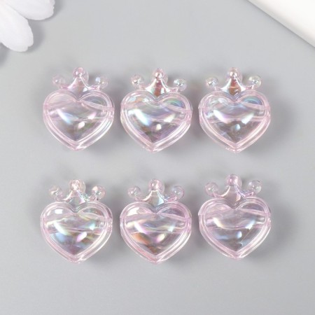 Busina for creativity plastic "Heart with a siren crown" 2.1x1.4x2.5 cm-2