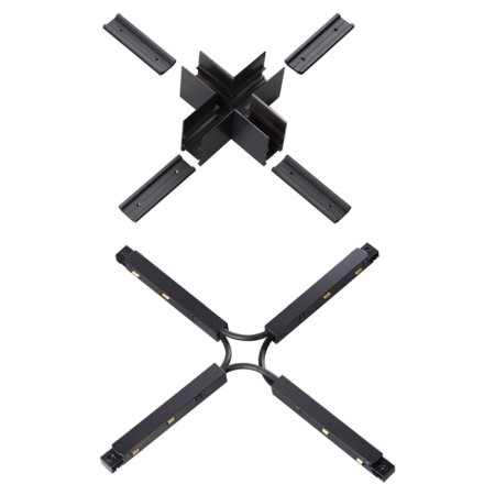 Connector X-shaped flum, black color-4