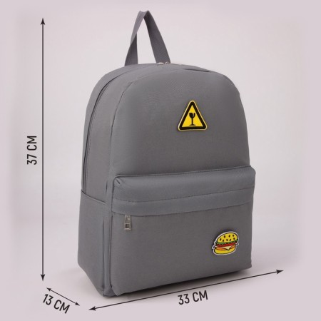 School textile “icons”, 37 x 33 x 17 cm, with Velcro, gray-2