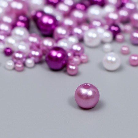 Beads for creativity plastic "Round. Purple assorted" d = 3-8 mm, set 10 grams-1