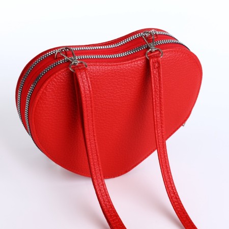 Bag Women's Cross-Bodi with a zipper, red color-5