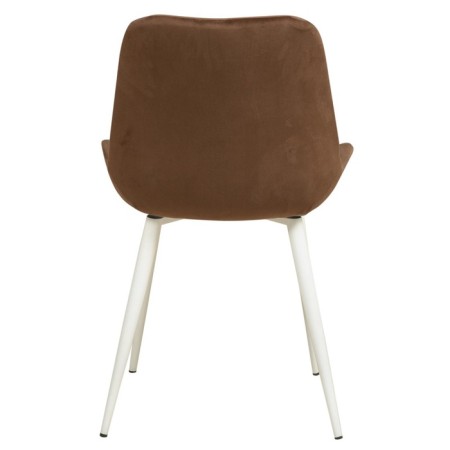 “Quarter U” chair, velor tenerife chocolate / metal white-2