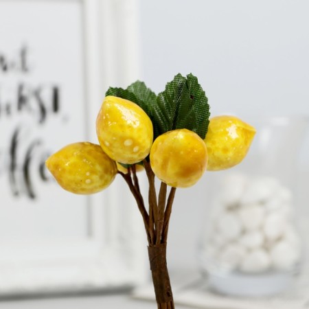 Decor for creativity "Lemonchiki" 11 cm (1 set = 1 bouquet) in the bouquet 6 fruits