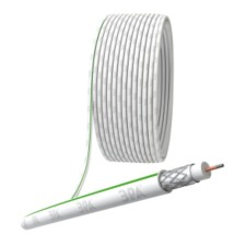 Coaxial cable SAT 703 b, 75 Ohms, CCS/(braid Al, 75%), PVC, white color, Bay 20 m, Simple