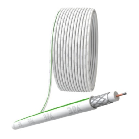 Coaxial cable SAT 703 b, 75 Ohms, CCS/(braid Al, 75%), PVC, white color, Bay 20 m, Simple