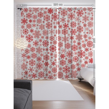 Photostes "Snowflakes in winter", Saten, size 145x265 cm, 2 pcs