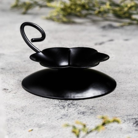Climber "Flower N" metal per 1 candle, 9x3.5 cm, black-1