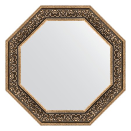 Mirror in the baguette frame, silver monogram 101 mm, 79.4x79.4 cm