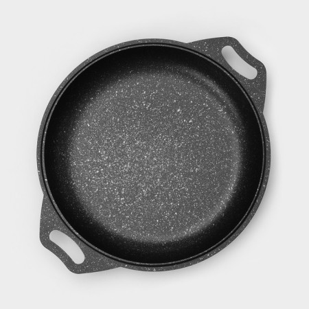 Cauldron with a lid-chicken, 4 liters, alloy handles, anti-stick coating, black color-3