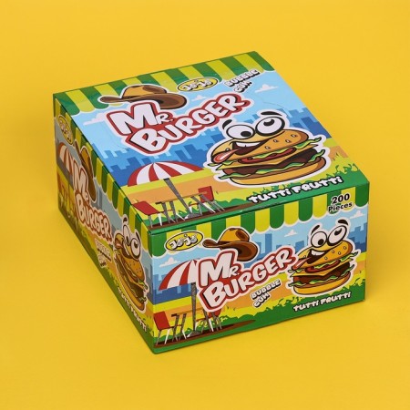 Chewing gum "Mr. Burger" with sour powder, Boxing display, 3.5 g-1