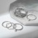 Ring set 5 pieces "perfect fingers" elegance, white color in silver