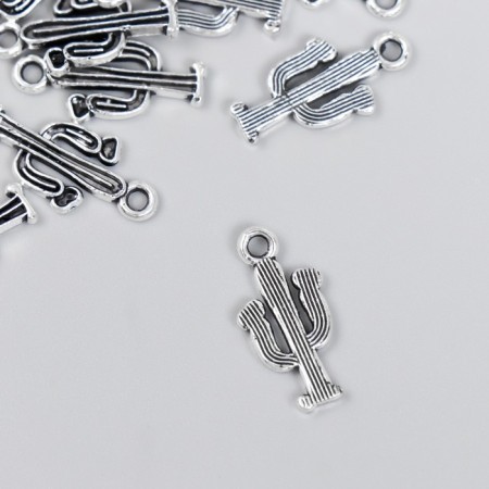 Decor for creativity Metal "Cactus" silver 2x0.7 cm-1