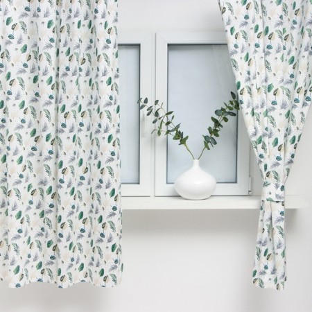Curtains for the kitchen Ethel "Home Plants" 149x180 cm - 2 pcs, grabbing - 2 pcs, 80% HL, 20% PE-1