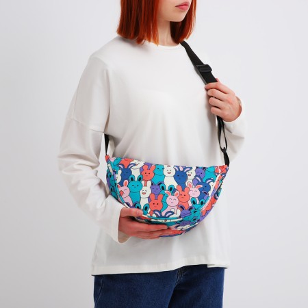 Youth bag with zipper, colorful/green color