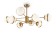 Suspended lamp 60W, 8XE27, 40X cm, brass