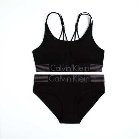Female set (top with thin straps, panties), black mix, size 46-48-17