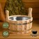 Gang of linden, 6 liters, stainless insert, "Russian patterns"