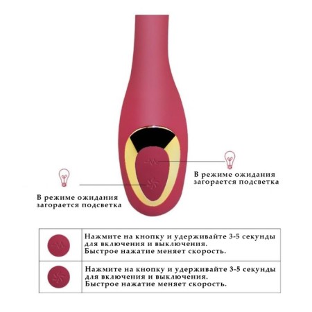 Vibrator Oka-Fucks, with vacuum-wave clitoris stimulation, 20 modes, burgundy-4