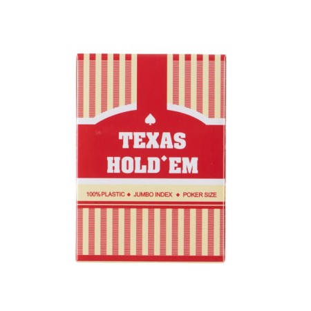 Playing cards, plastic Texas Hold’em, 54 pcs, 8.8 x 6.3 cm, red-1