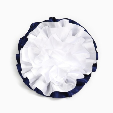 Outlet. Bant for hair on an elastic band, white with blue, 11 cm, kitty Marie-2