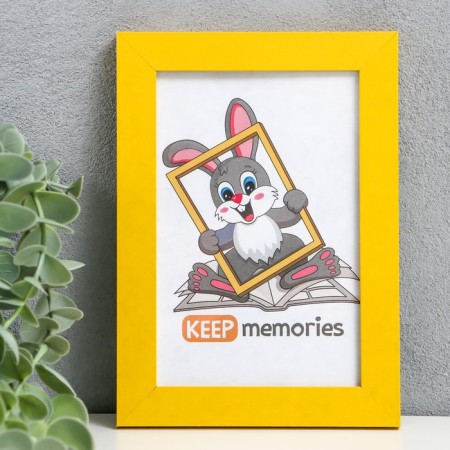 Photo frame MDF 10x15 cm, No. 6 Yellow (plastic screen)