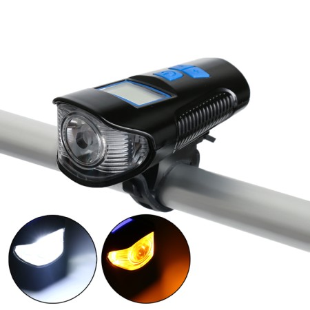 Lanter Bicycle front battery, waterproof, 4 modes, signal, speedometer
