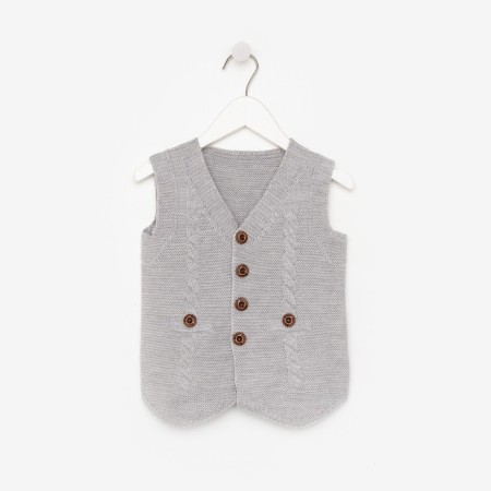 Vest for a boy, gray color, height 92 cm-4