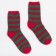 New Year's Tensor Minaku socks in red-green strip, river 36-39 (23-25 ​​cm)