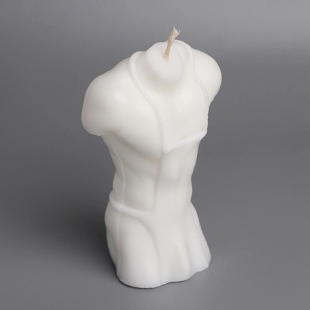 Figure candle "Male silhouette" in apron, 8x5x12.5 cm, white-1