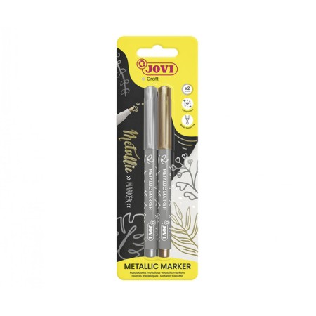 Marker-painting (lacquer) for Jovi Decor Metalic decor, gold + silver