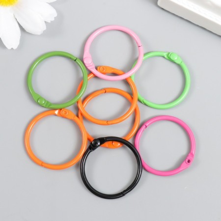 Ring for creativity (for photo albums) "Color" MIX int. D = 2.5 cm external. D = 3 cm set 8 pcs 91494-1