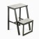 Stool-steamer on a metal frame, cement/black
