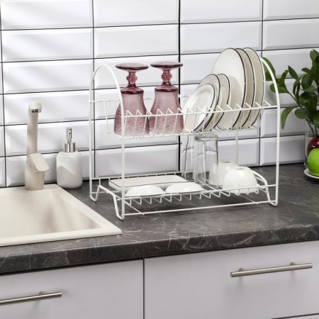 Drying Dishes 2-tier "Lux", 40 × 24 × 35 cm, white color-2