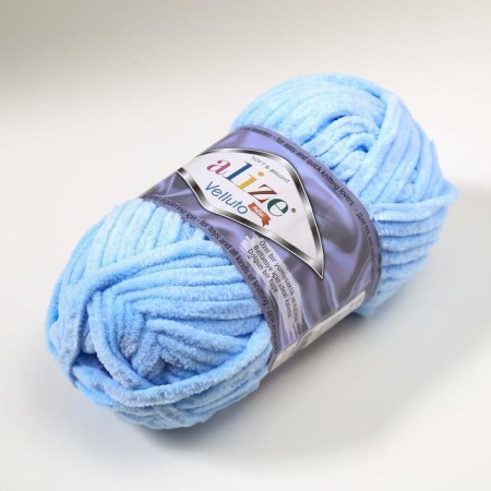 Yarn "Velluto" 100% micropoliester 68m/100g (218 St. Blue)-1