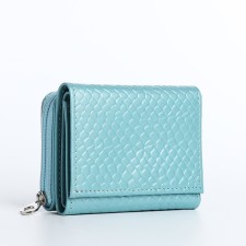 Women's wallet on the button, blue color