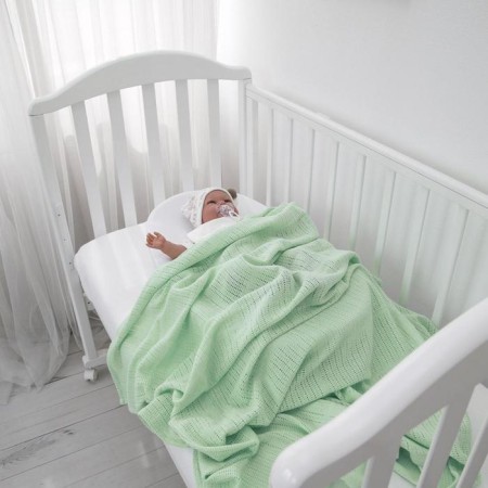 Knitted blanket, size 100x140 cm, mint color-1