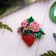Brooch "Strawberry" with flowers, colored in gold