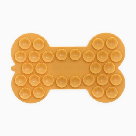 Rug for licking on suctions 18.5 x 11.5 cm, yellow-3