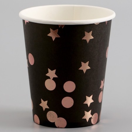 Paper glasses "Pink Stars", 6 pcs.