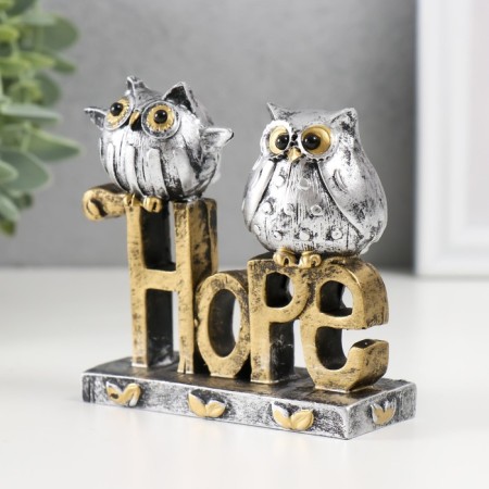 Polystone souvenir "Two owls on letters. Hope" 3.5x9.5x9.5 cm-3